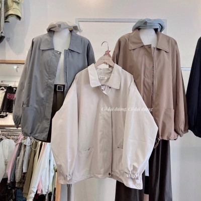 Áo khoác nữ dù mero form rộng cổ bẻ mẫu mới hàng bao chất-A2049