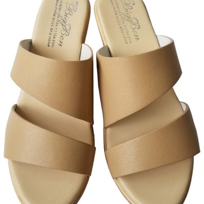 Dép Đế Xuồng Nữ BIGBEN Da Bò Thật Cao 7 Phân DX41