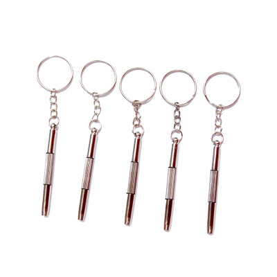 Tua vít vặn ốc mini 3 trong 1 dùng sửa mắt kính kèm móc khóa tiện lợi (combo 10 cái)