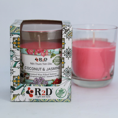 Nến thơm hoa Lài Coconut Jasmine R2D Thư giãn tinh thần - khử mùi hiệu quả