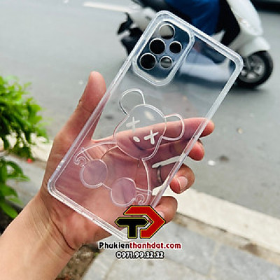 Ốp lưng dành cho SamSung Galaxy A73 hình gấu Bearbrick nổi 3D, trong suốt chống sốc   - Hàng chính hãng