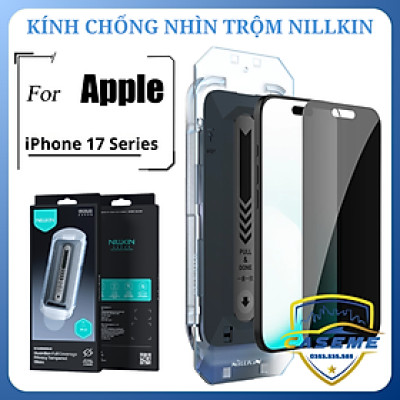 Kính cường lực chống nhìn trộm Nillkin dành cho iPhone 17, iPhone Air, iPhone 17 Pro, iPhone 17 Pro Max kèm khung trợ dán  - Hàng chính hãng