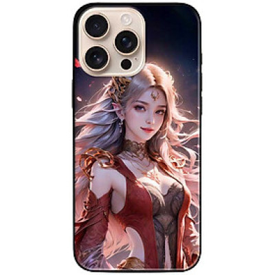 Ốp lưng dành cho Iphone 16 - 16 Plus - 16 Pro - 16 Pro Max - Mỹ Nữ Áo Đỏ Đen - Hàng Chính Hãng