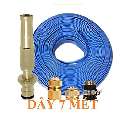 Bộ dây vòi xịt nước rửa xe, tưới cây . tăng áp 3 lần, loại 7m, 10m 206587 đầu đồng,cút đồng+tặng mở chai