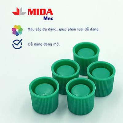 Nắp ngoài ống nghiệm MidaMec đóng gói 250 cái/bao - Màu Xanh Lá