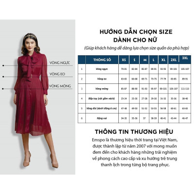 Đầm len cổ tim dáng xòe có đai Emspo DLL0015