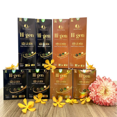 Dầu Gội Phủ Bạc, Gội là Nâu Hi-gen gói 25ml (Hộp 10 gói)