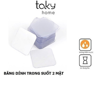 combo 3 Miếng Băng Dính Nano Vuông, Siêu Dính 2 Mặt Trong Suốt, Tiện Dụng- Đa Năng, Loại Vuông 6x6cm Tiện Ích Trong Gia Đình - TakyHome 6000set3