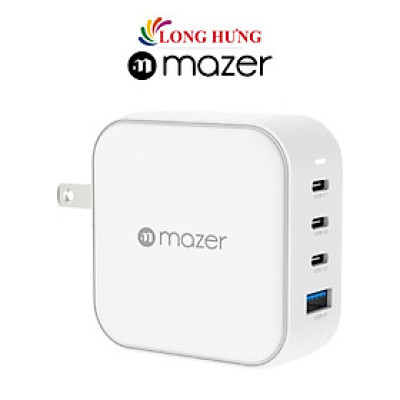 Cốc sạc Mazer Infinite.Boost SuperMINI 100W 3Type-C 1 USB M-GAN100W - Hàng chính hãng