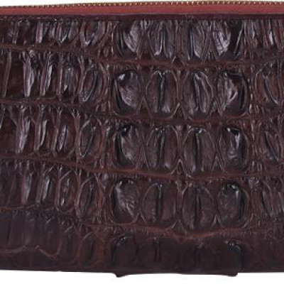 Ví Nữ Da Cá Sấu Nhiều Ngăn Gai Huy Hoàng HT3284 (11 x 22 cm) - Nâu Đất