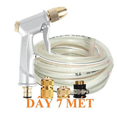 Bộ dây vòi xịt nước rửa xe, tưới cây . tăng áp 3 lần, loại 7m, 10m 206701 đầu đồng, cút đồng, + tặng túi đựng bút