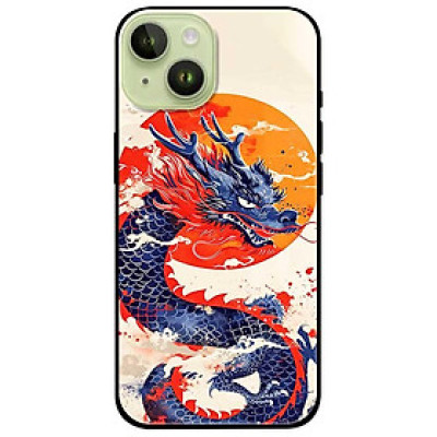 Ốp lưng cho iPhone 14 - iPhone 14 Plus - iPhone 14 Pro - iPhone 14 Pro Max - Rồng Xanh Trăng Vàng - Hàng Chính Hãng