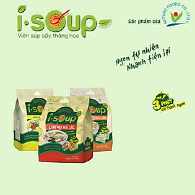 Combo 3 túi (Canh Chua Chay + Rau Củ + Mây) canh ăn liền I-Soup ngon tiện lợi
