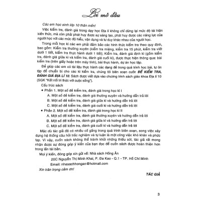 Sách - Đề Kiểm Tra, Đánh Giá Địa Lí Lớp 10 - Bám Sát SGK Kết Nối Tri Thức Với Cuộc Sống - Hồng Ân