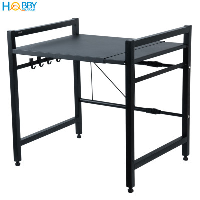 Kệ lò vi sóng 1 tầng điều chỉnh inox sơn đen Hobby home decor KVS1