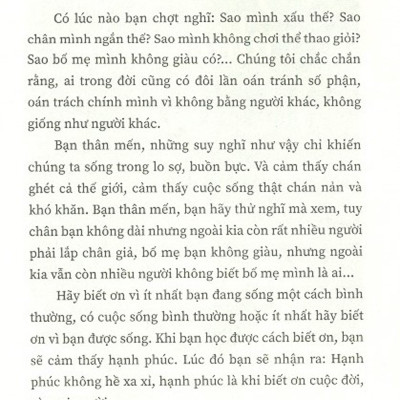 Biết Ơn Nhiều Hơn Sẽ Hạnh Phúc Hơn