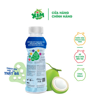 Thùng 24 Chai Nước Dừa Xim Có Thạch Chai PET 350ml