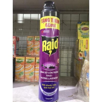 Bình xịt muỗi Raid hương lavender 520ml