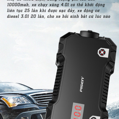 Sạc dự phòng đa năng PISEN Car Emergency Start C21 Kích Ắc Quy, Chiếu sáng, SOS, sạc thông minh) - Hàng chính hãng