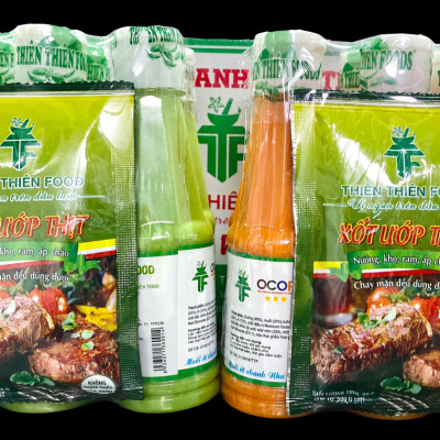 Combo 6 Chai Muối Ớt Chanh Thiên Thiên Food 250gr Dùng để Chấm Hải Sản và Thịt Gia Cầm Luộc, giúp món ăn ngon hơn và đậm vị hơn (Tăng kèm một gói sốt ướp Thịt Nướng)