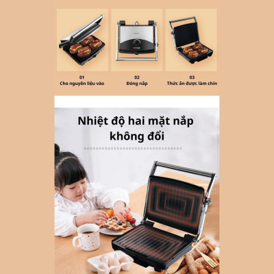 MỚI Máy kẹp nướng bánh mì ép bánh sandwich SOKANY SK-210 công suất cao 2000W rán trứng, nướng thịt CHỐNG DÍNH đa năng -HÀNG CHÍNH HÃNG