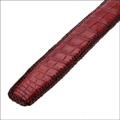 HC4294-95-96-97 - Thắt lưng nam da cá sấu Huy Hoàng đan viền 4P đầu kim màu đen, nâu đất, nâu đỏ, vàng bò