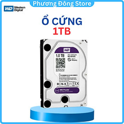 Ổ Cứng Camera WD Purple 1TB/64MB/3.5 IntelliPower WD10PURZ/WD10PURX - Hàng Chính Hãng