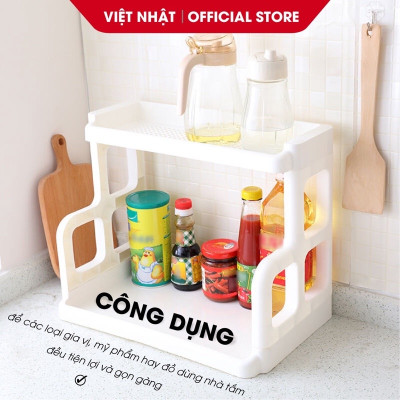 Kệ gia vị 2 tầng bằng nhựa cao cấp VIỆT NHẬT - giúp căn bếp luôn gọn gàng sạch sẽ