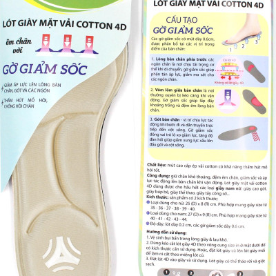 2 cặp lót giày cao gót đa năng 4D cực êm chân, chống thốn gót chân và thấm hút mồ hôi - buybox - BBPK56