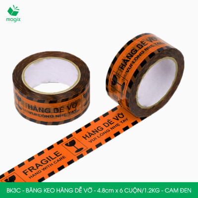 Combo 3 cuộn băng keo HÀNG DỄ VỠ 4.8 cm - Băng dính niêm phong đóng hàng - Nhiều màu