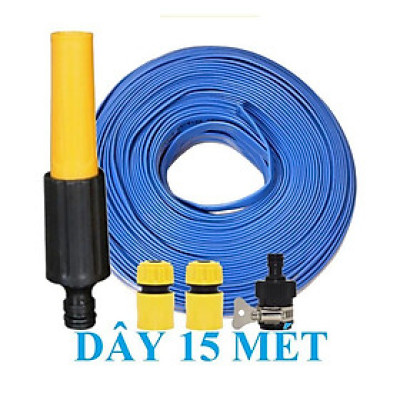 Bộ dây vòi xịt nước rửa xe, tưới cây . tăng áp 3 lần, loại 15m 206622-5 cút sập,nối đen+ tặng mở chai