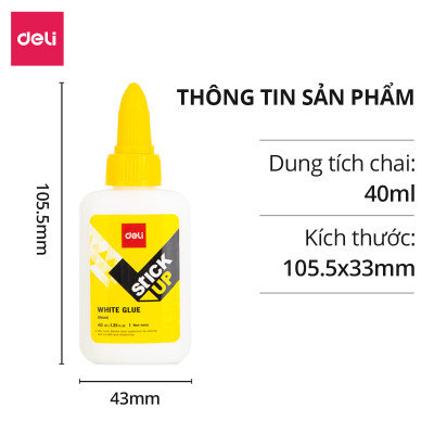 Keo Sữa Đa Năng 40ml Deli Dán Vải Giấy Decal Làm Đồ Handmade Slime Không Mùi Chất Lượng Cao