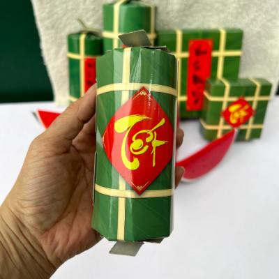 Mô hình bánh chưng, bánh tét, dưa hấu trang trí - Cây giả, hoa lụa Decor trang trí nhà cửa