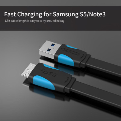 Ổ cứng VENTION gắn ngoài Samsung S5 và Note3 2m thay thế cho cáp USB Loại A Nam sang Micro B