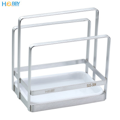 Kệ để thớt 2 ngăn inox 304 có khay hứng nước Hobby Home Decor TT07