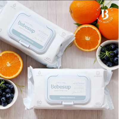 Combo 10 Gói Khăn Ướt Bebesup Sensitive 80 Tờ Hàn Quốc Thương Hiệu Bebesup