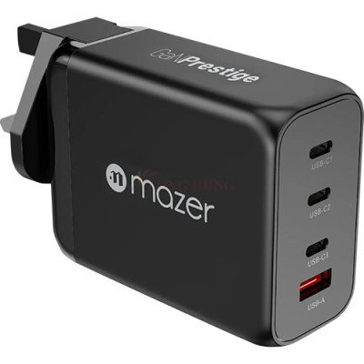 Cốc sạc Mazer Infinite.Boost SuperMINI GaN3 200W 3Type-C 1 USB M-GAN200W - Hàng chính hãng