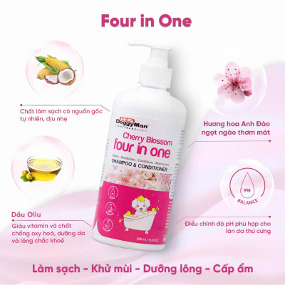 Sữa tắm cho chó DoggyMan dưỡng lông, cấp ẩm & lưu hương dài lâu 500ml