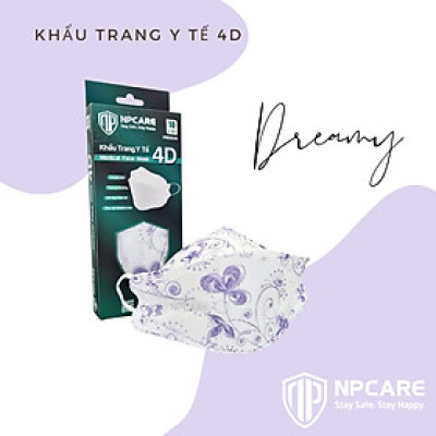 Khẩu trang y tế 4D (KF94) NPCARE Dreamy Tím (H/10c)