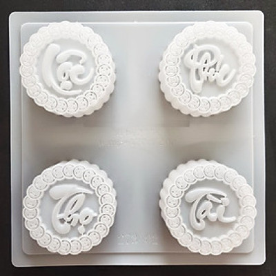 Khuôn ép xôi, làm bánh, rau câu, khuôn trung thu Phúc Lộc Thọ Tài – Loại 10 cm - Mã số 1006