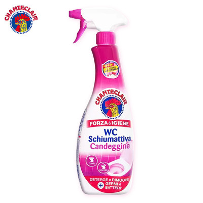 Xịt tẩy bồn cầu & Tẩy rêu nền xi măng, tẩy gạch men nhà tắm ố vàng Chanteclair WC Ý 625ml