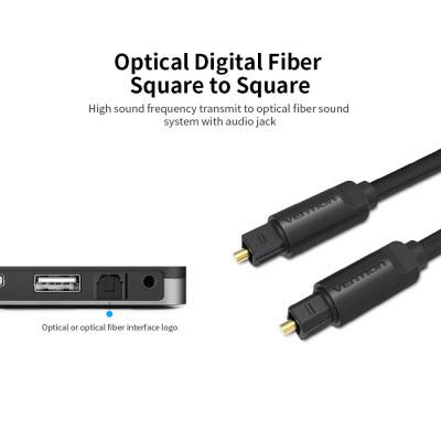 VENTION Digital Optical Fiber Audio Cable HiFi DTS Stereo Cable for DVD/Player/Home Theater Audio Extension Cable