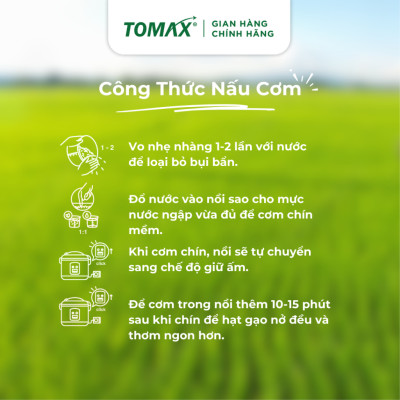 Gạo Đài Thơm TOMAX (5kg) - tơi xốp, dẻo cơm, thơm dịu