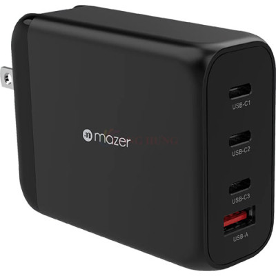 Cốc sạc Mazer Infinite.Boost SuperMINI GaN3 200W 3Type-C 1 USB M-GAN200W - Hàng chính hãng