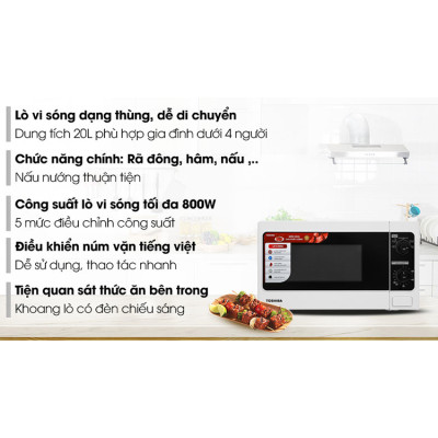 Lò Vi Sóng Toshiba ER-SM20(W1)VN (20 Lít) - Hàng Chính Hãng