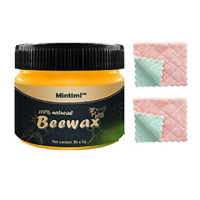 Sáp ong Beewax vệ sinh đánh bóng đồ gỗ nội thất chống thấm thành phần tự nhiên 103gr tặng kèm 2 khăn vải 
