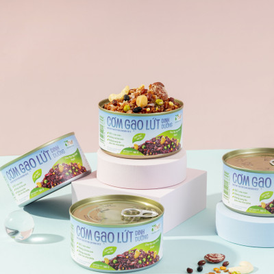 Combo 2 lon cơm gạo tím và cơm gạo lứt dinh dưỡng ăn liền TÂM MINH FOODS