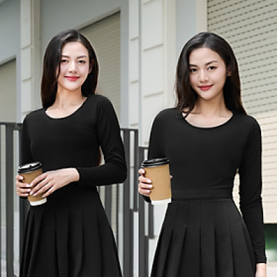 LAROMA Áo Giữ Nhiệt Nữ Cổ Thấp  | Basic - Tôn Dáng - Giữ Ấm - Siêu Co Dãn - Vải Thơm - Kháng Khuẩn - Mềm Mại - Nhanh Khô