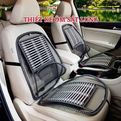 Bộ Lót Ghế Tựa Lưng Ô Tô Lưới Trúc Massage Lưng Chống Mỏi, Chống Nóng Hiệu Quả - 1 Chiếc.