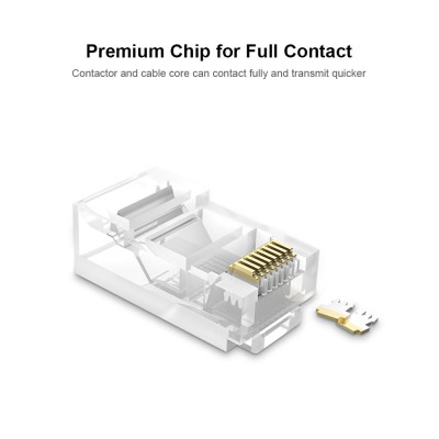 Đầu nối CAT5E mạ vàng RJ45 Kết thúc cáp Ethernet 100 cái VENTION UTP Crystal Head 8P8C
